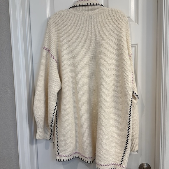 Anthropologie Collared Whipstitch Open Cardigan Sweater, 2X, NWT - Picture 12 of 12